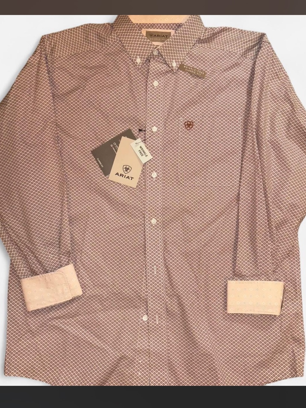 Ariat Men’s Pink Geometric Button-Down Shirt